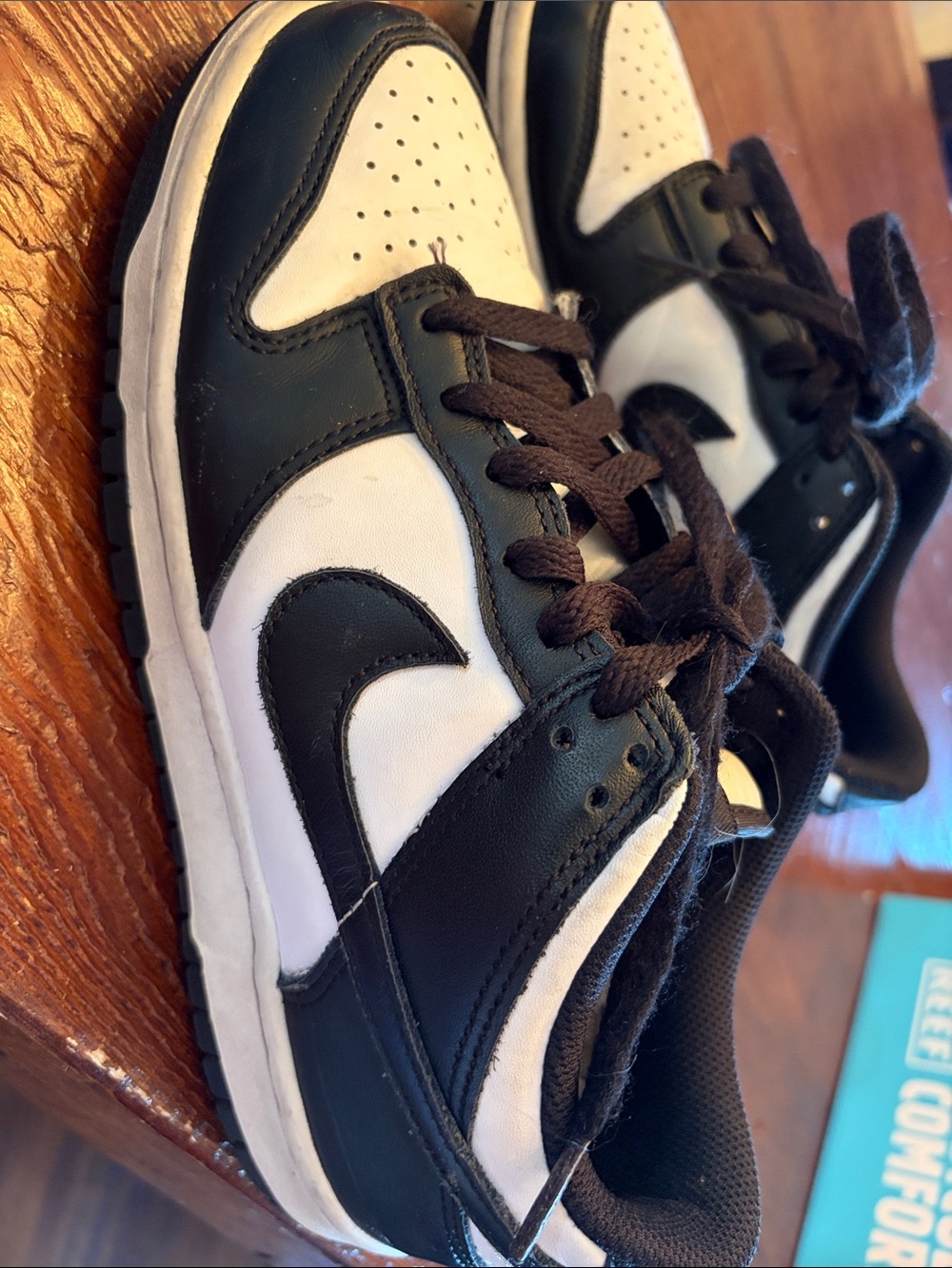 Nike panda.  Kids Black and White Low-Top Sneakers